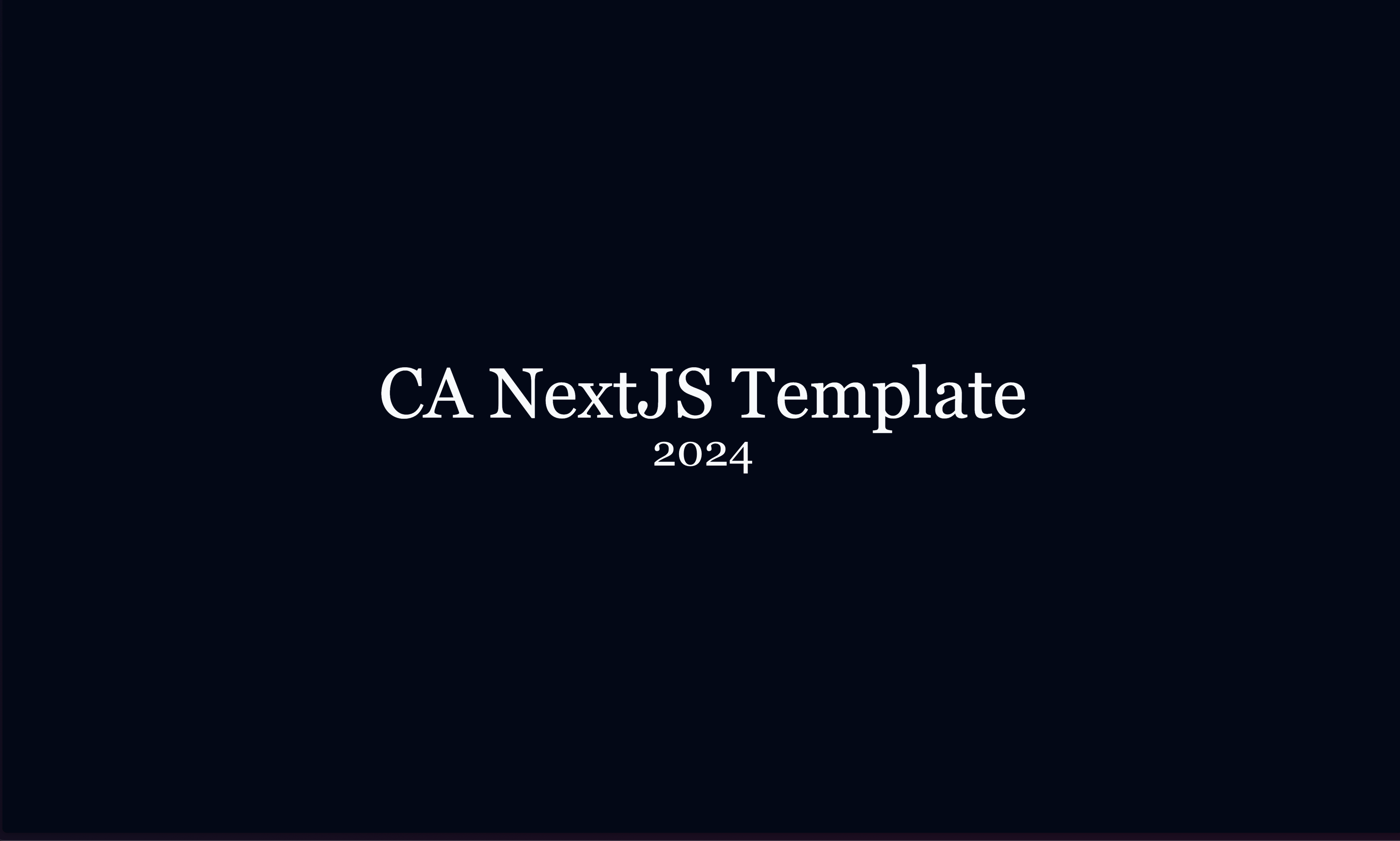 CA NextJS Template 2024