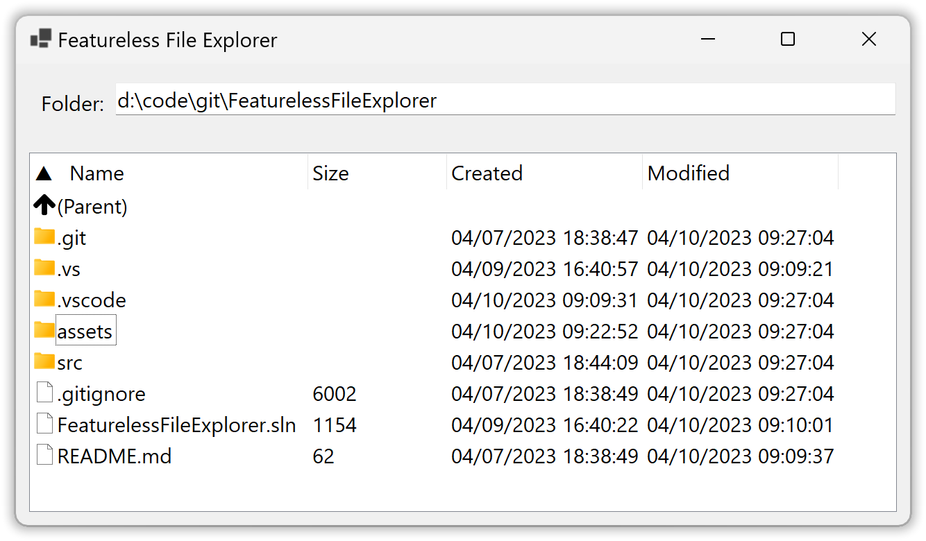 Featureless File Explorer