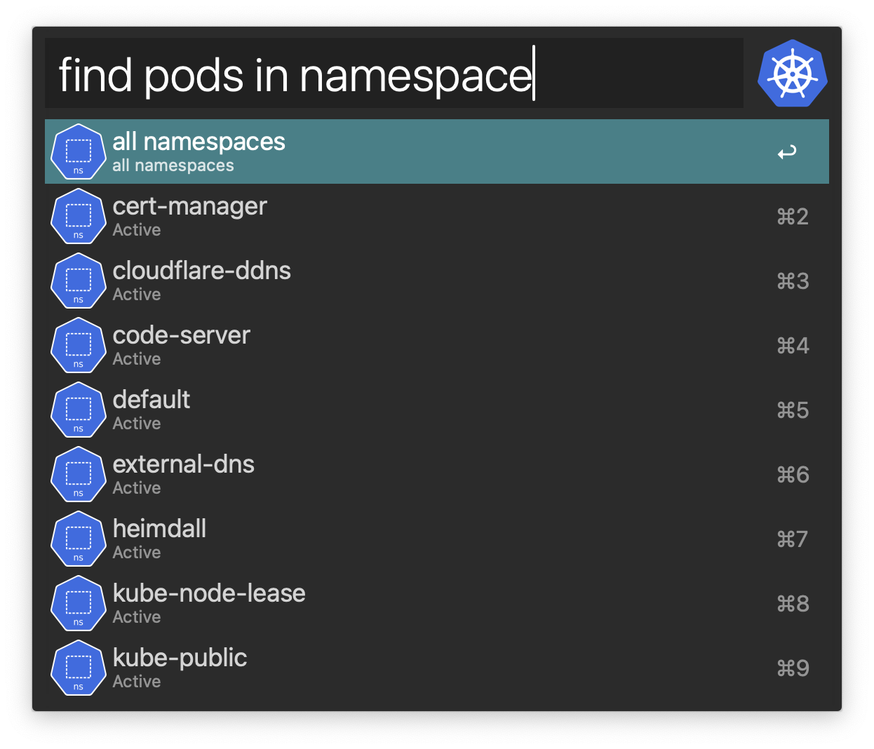 pick namespace