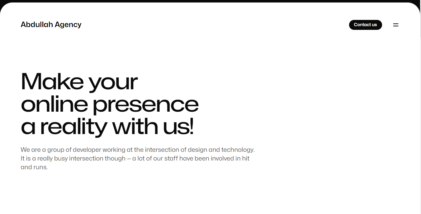Live demo of the animated multi-page agency website