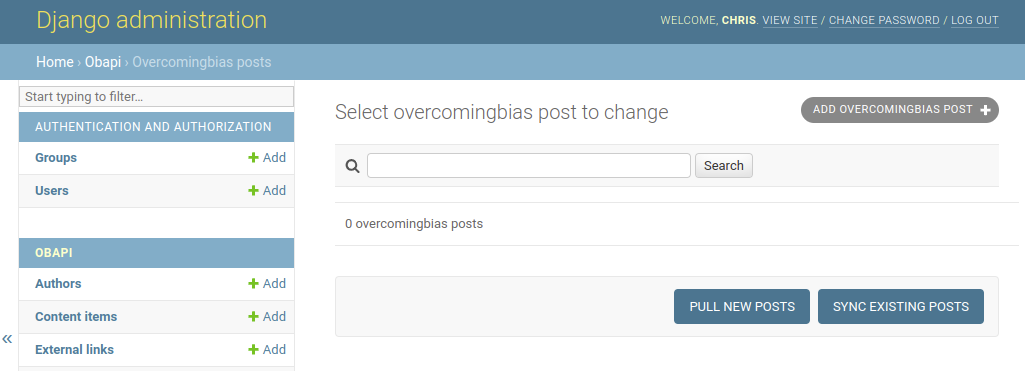 Create and update overcomingbias posts from the admin site