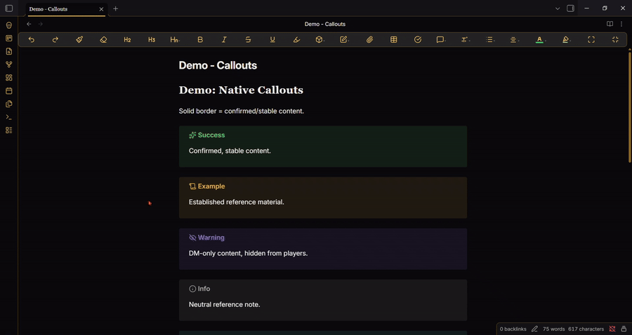 Native callout types