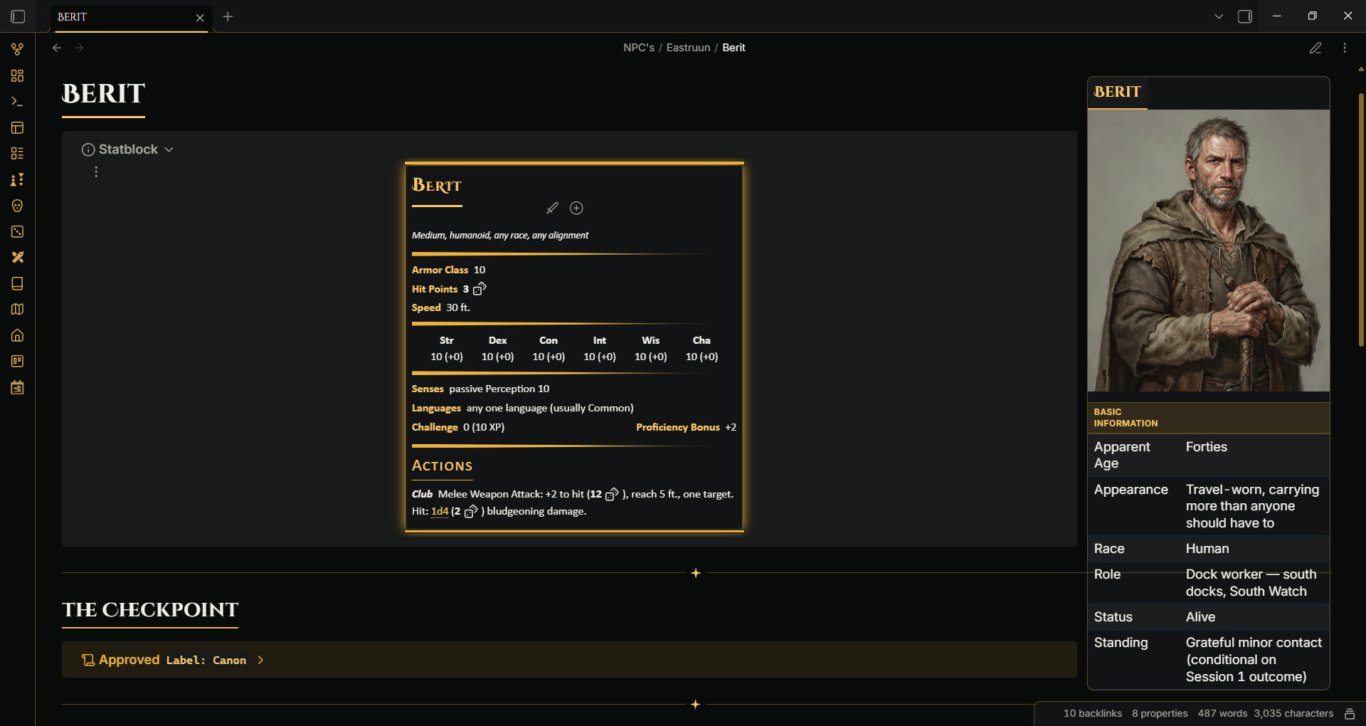 Fantasy Statblocks example