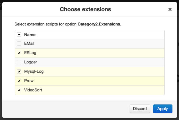 Enable MYSQL-LOG in CATEGORIES