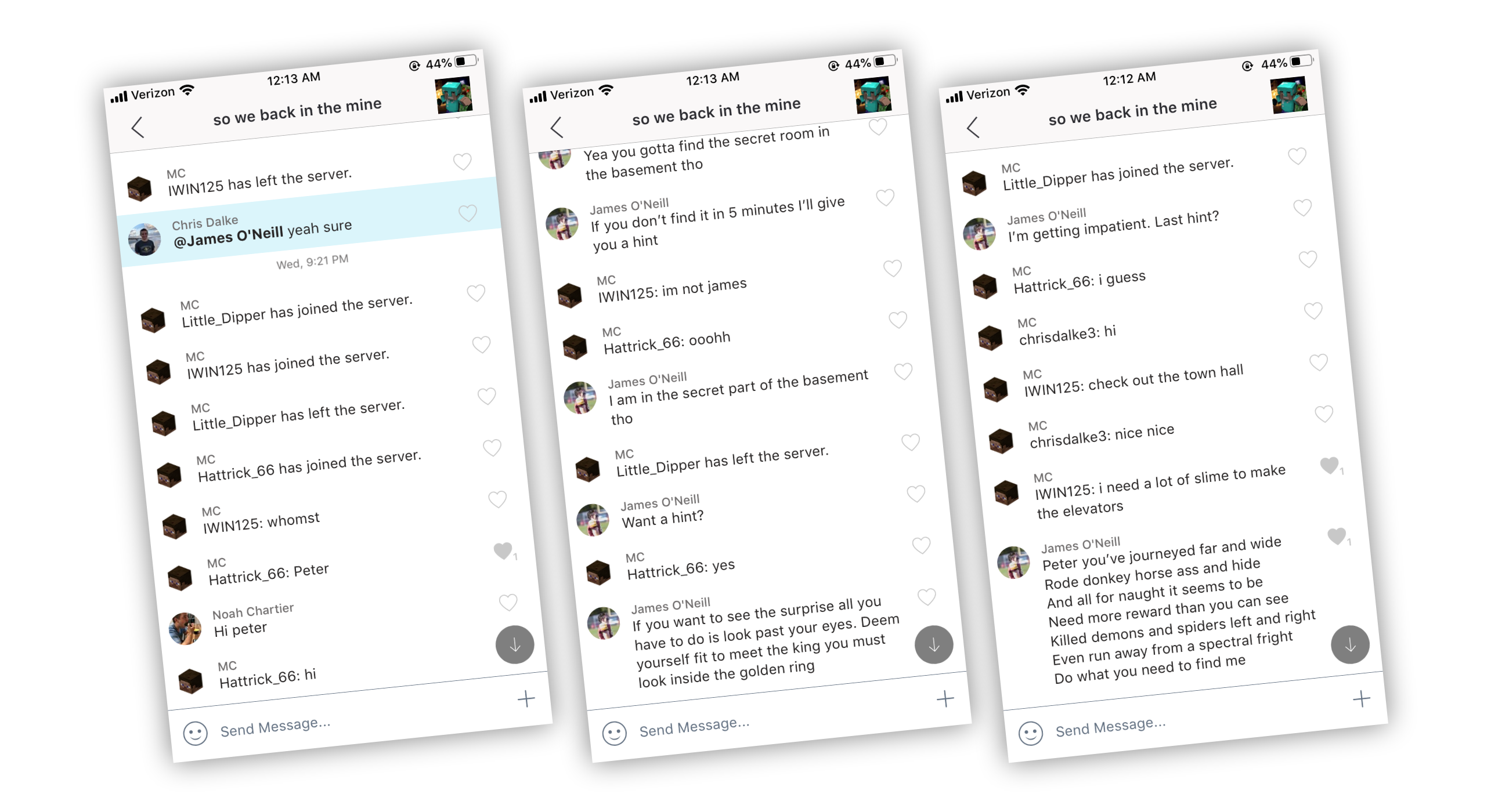 GroupMe integration example screenshots