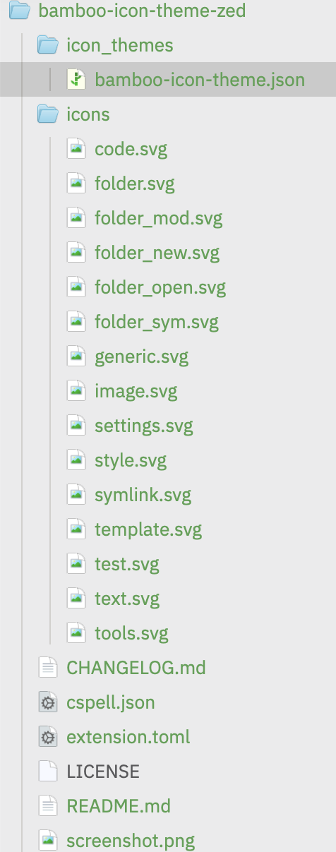 Bamboo Icons for Zed screenshot
