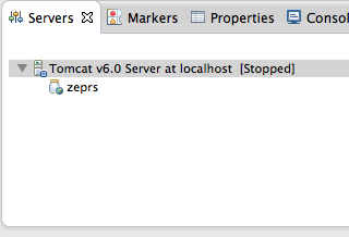 Eclipse Servers view screenshot