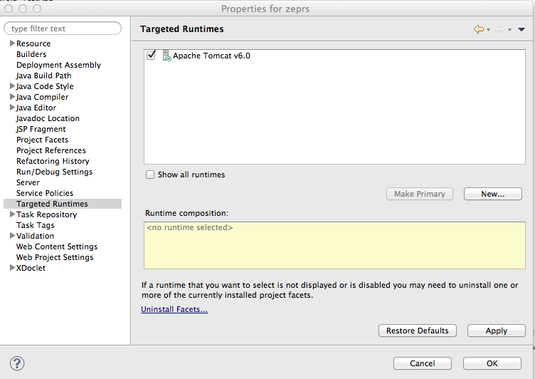 Eclipse Targeted Runtime