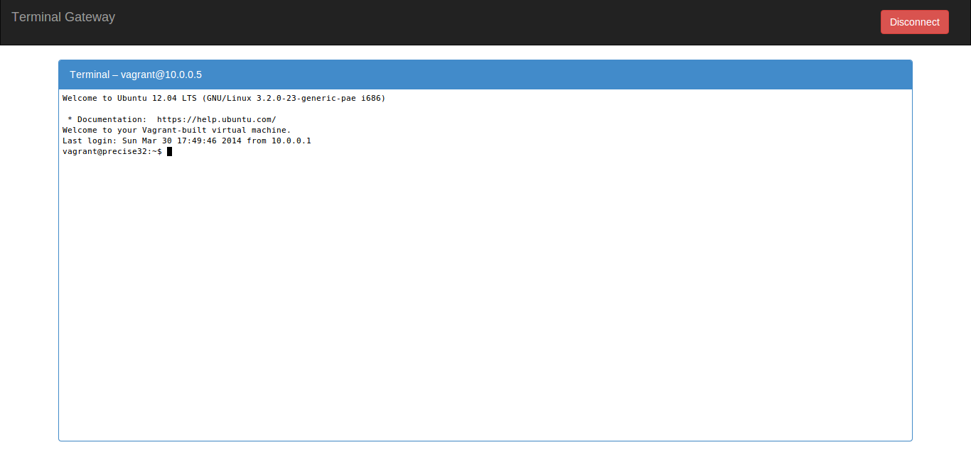 Example Screenshot. Displays an Ubuntu terminal in a browser.