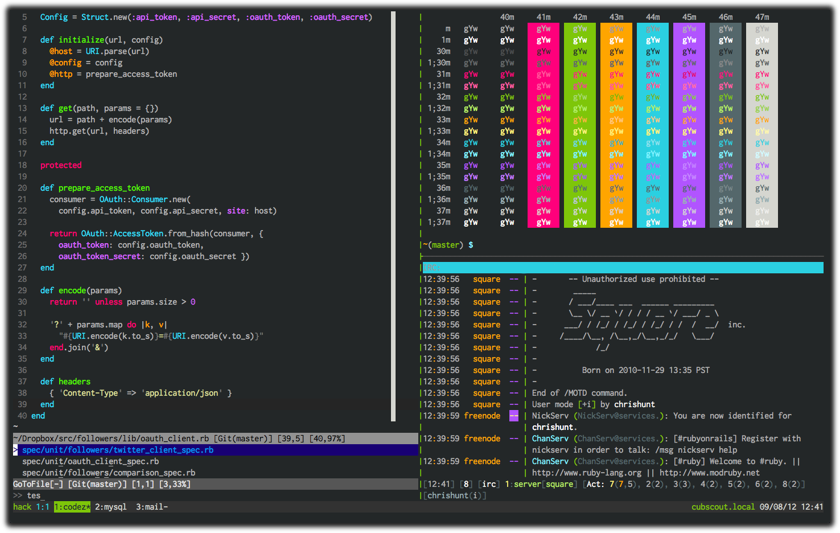 Vim изменить цветовую схему