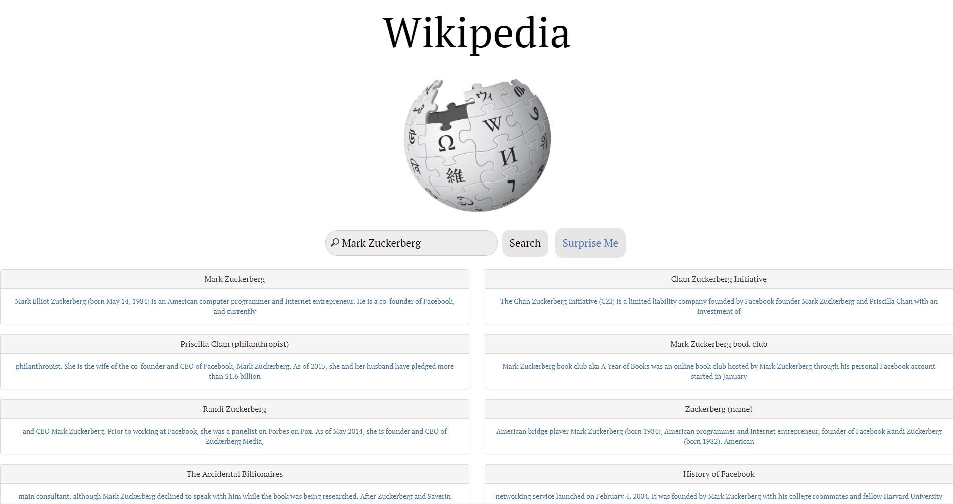 Wikipedia Search App