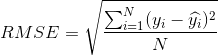 RMSE Equation