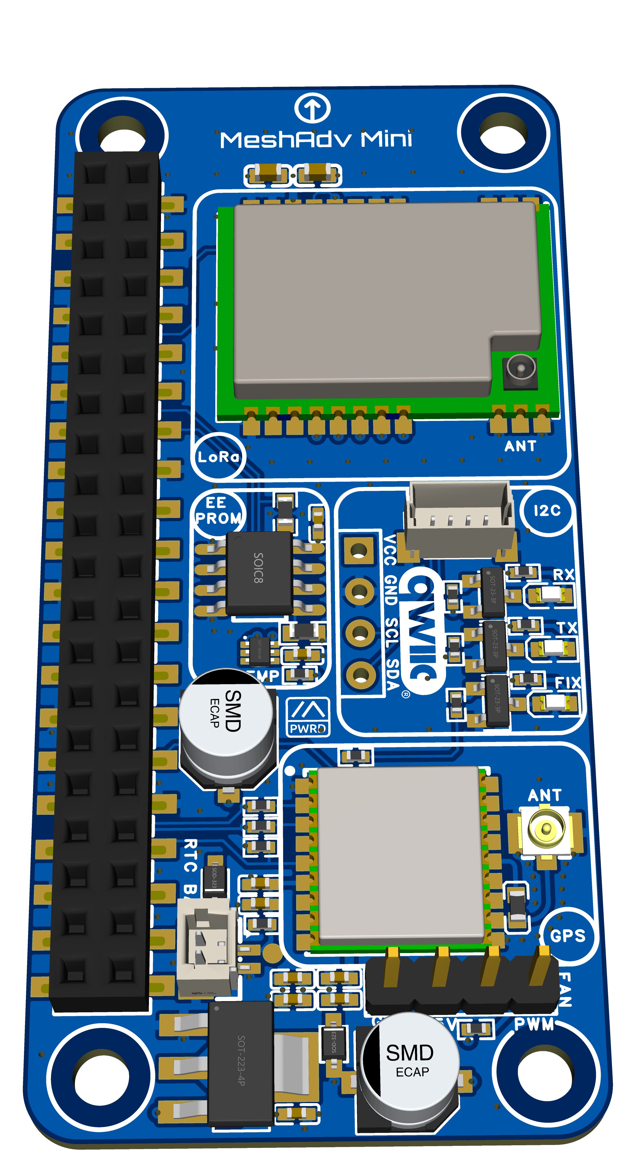 MeshAdv Mini board view for beginner orientation