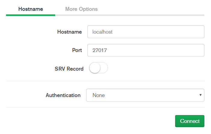 MongoDB localhost settings