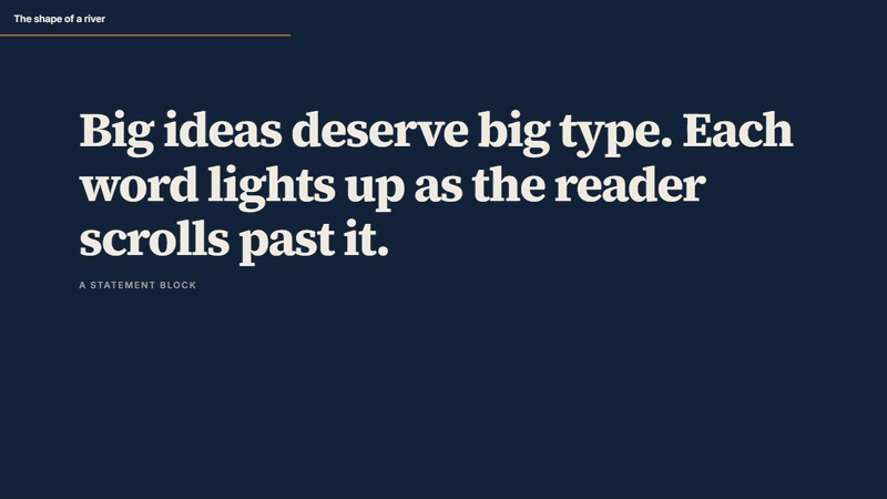A gallery sliding sideways as the reader scrolls down
