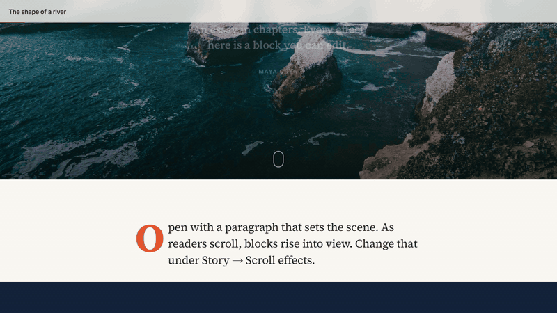 A statement block lighting up word by word