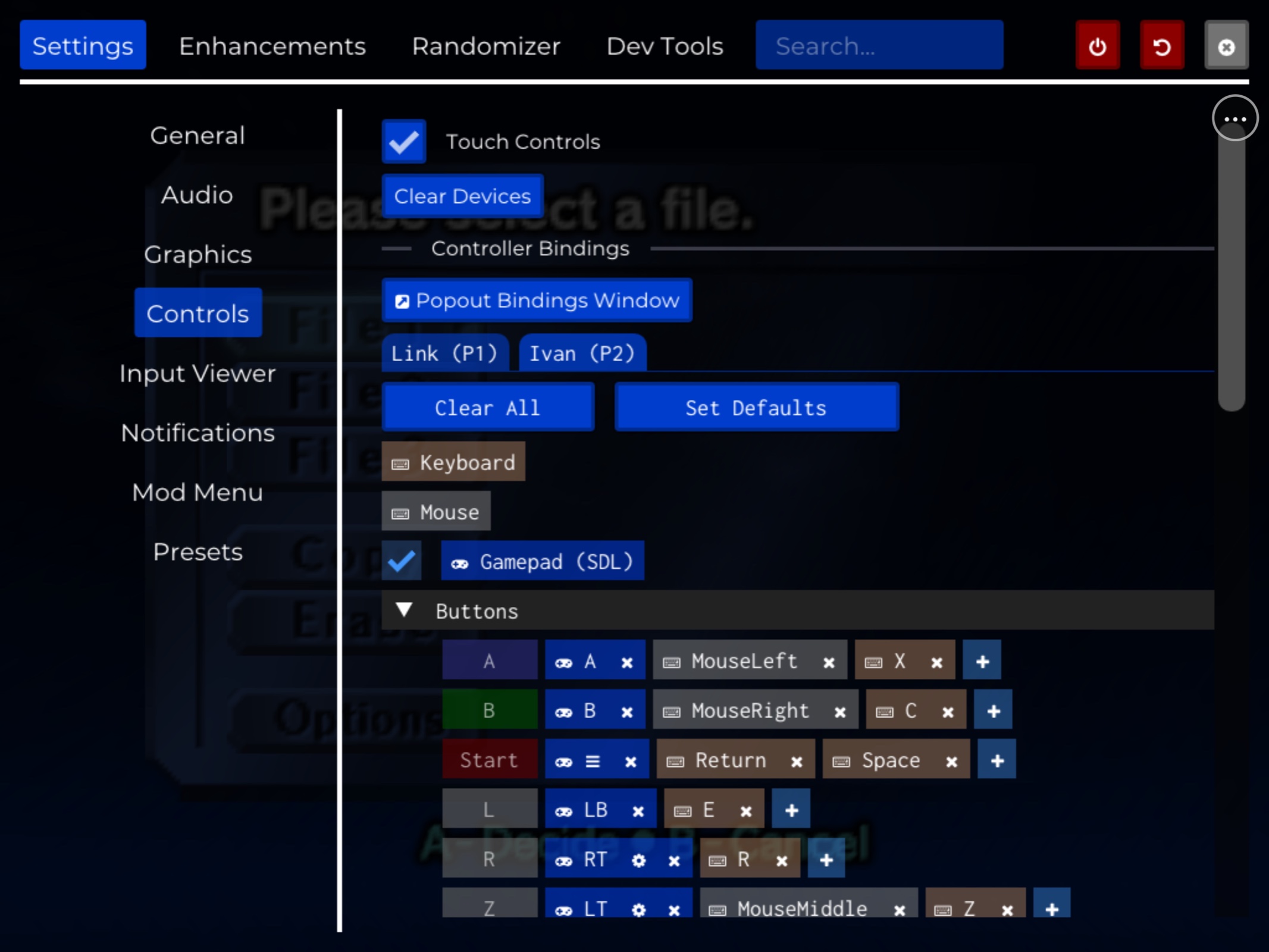 Current HarkinianPad settings interface in iPad Simulator
