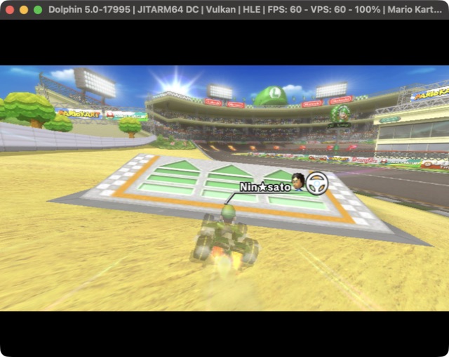 Mario Kart Wii em corrida durante validação do runtime usado pelo KartPad