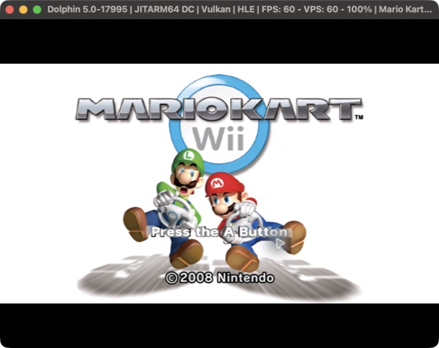 Tela de título de Mario Kart Wii usada na validação técnica do KartPad