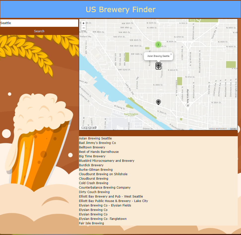 Brewery Finder Screenshot