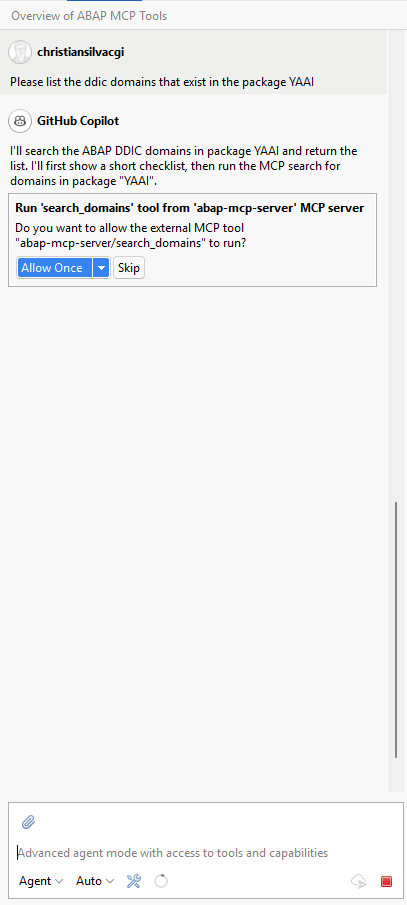 Github Copilot MCP tool use