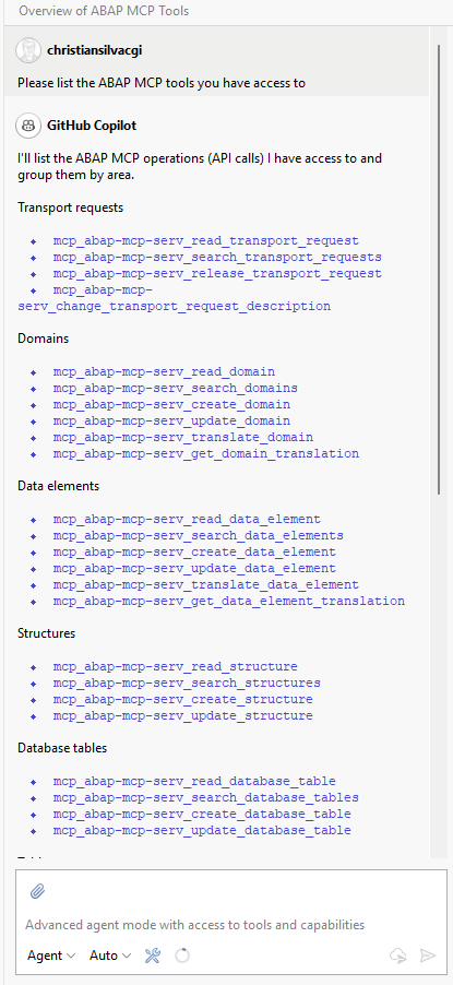 Github Copilot MCP tools access check