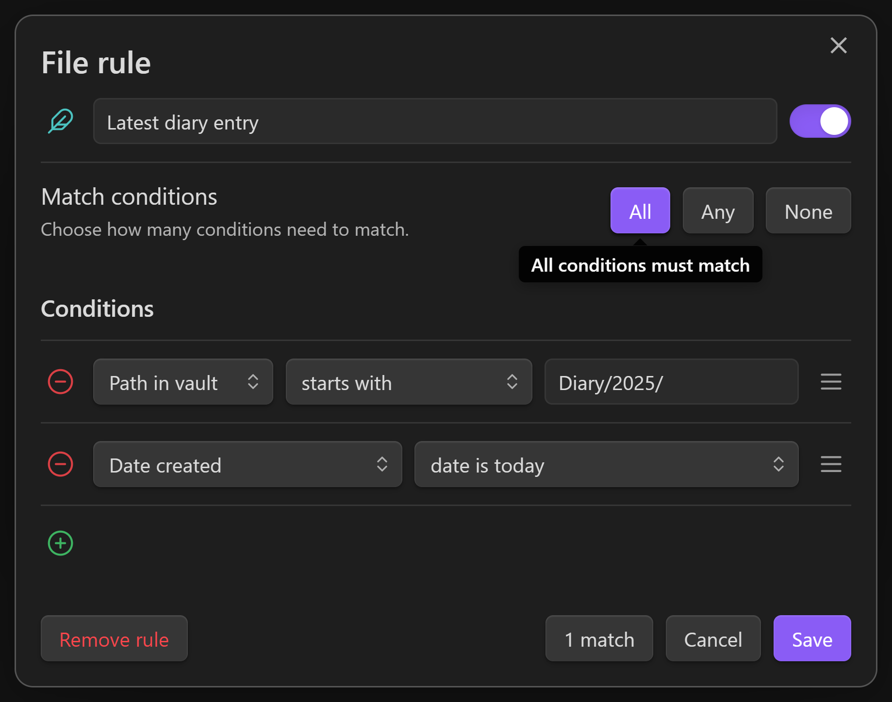 Rule editor