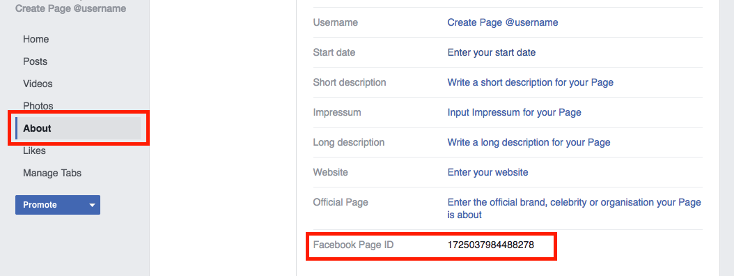 Facebook Page ID