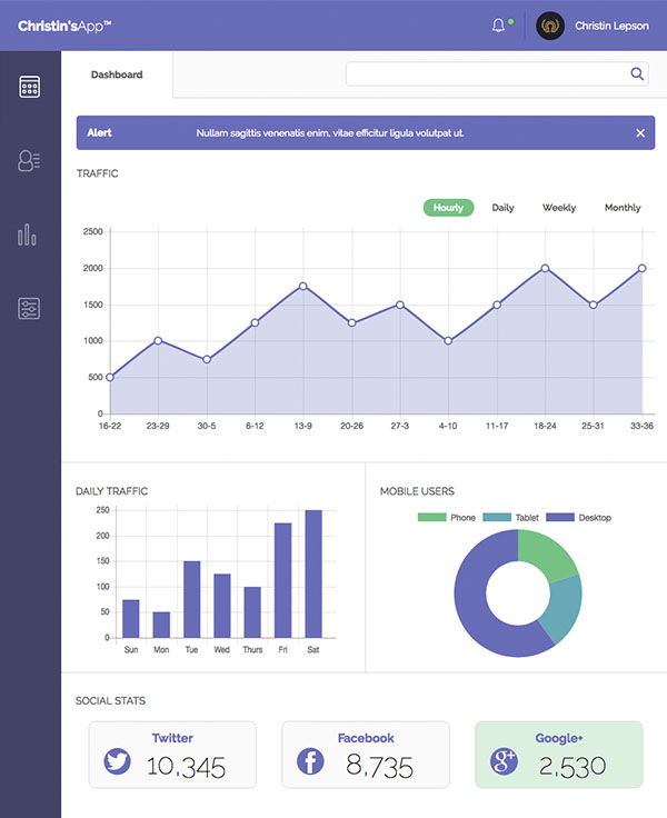 GitHub - christinlepson/Web-App-Dashboard: Front-End Responsive Web App ...