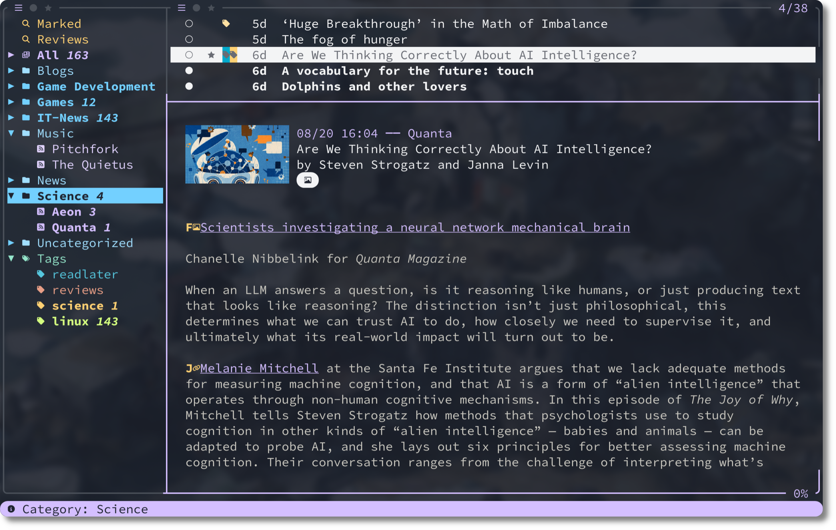 Screenshot of eilmeldung