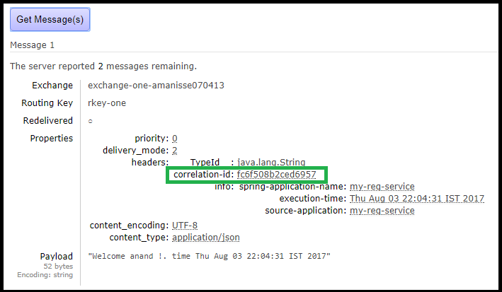 Tracer Correlation Id Message