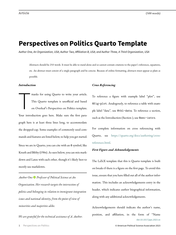 Perspectives first page