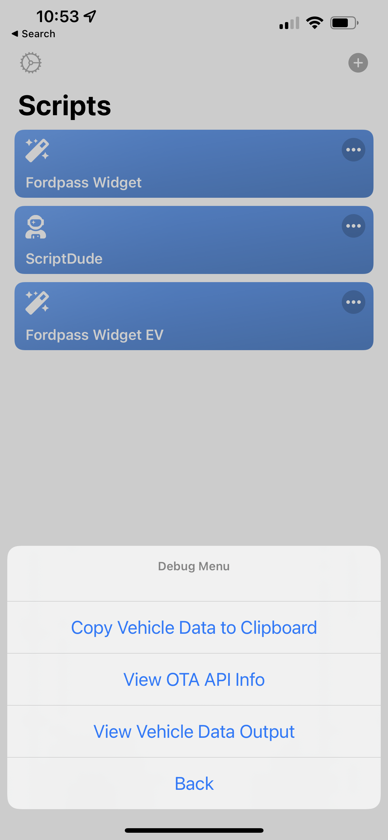 Debug Menu example