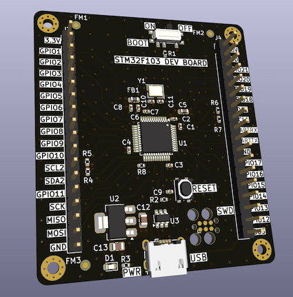 STM32F103 dev board, from the project README