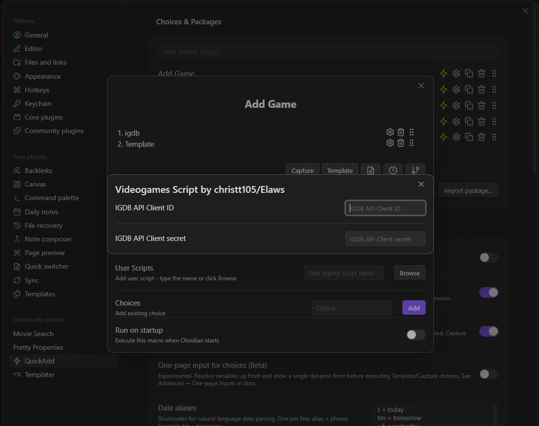 Create Game Configuration