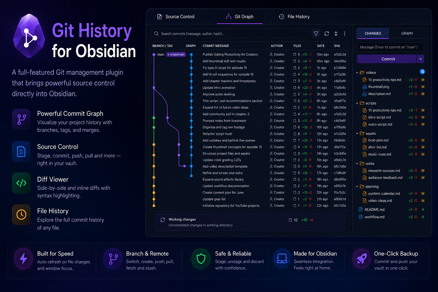 Git History for Obsidian