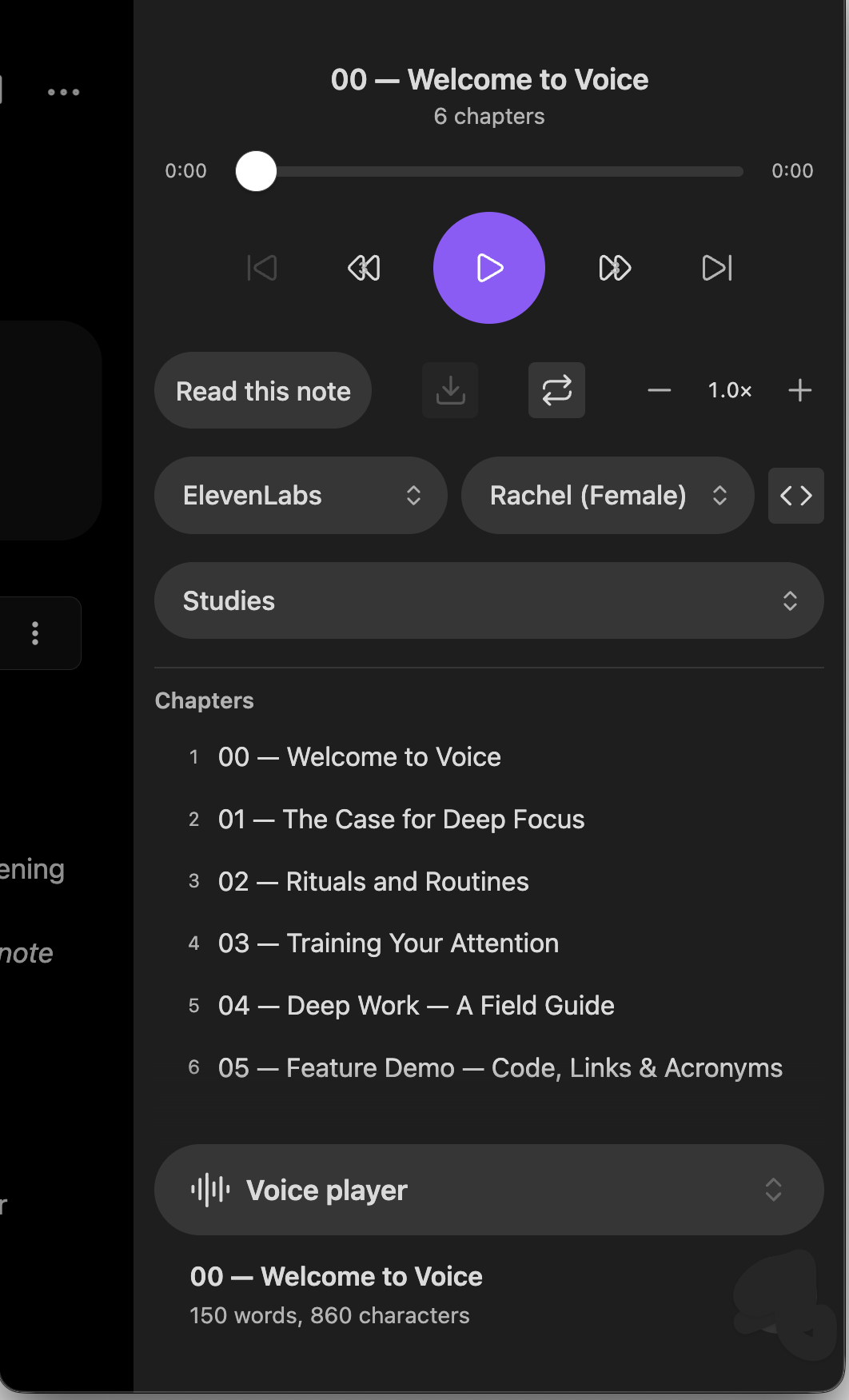 Voice player on mobile
