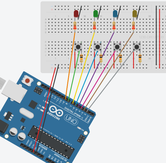 Arduino buttons breadboard design