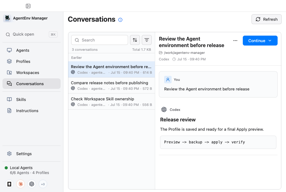 Conversation history