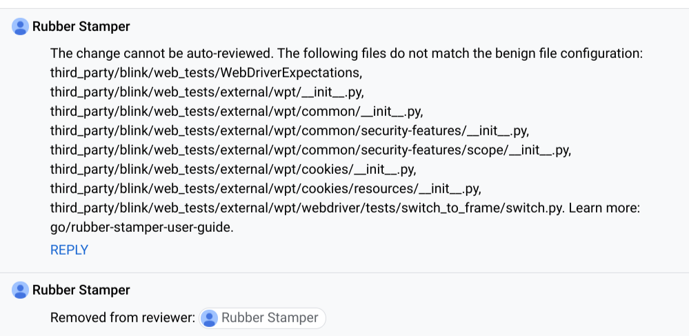 CL을 거부하는 Rubber-Stamber bot