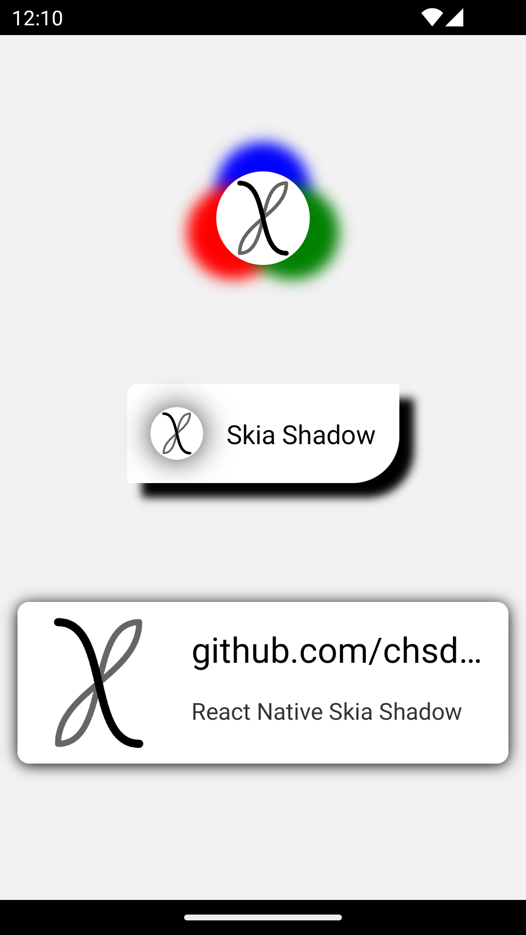 React Native Skia Shadow Android Screenshot