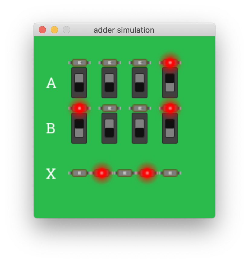 Interactive VHDL Adder Simulation