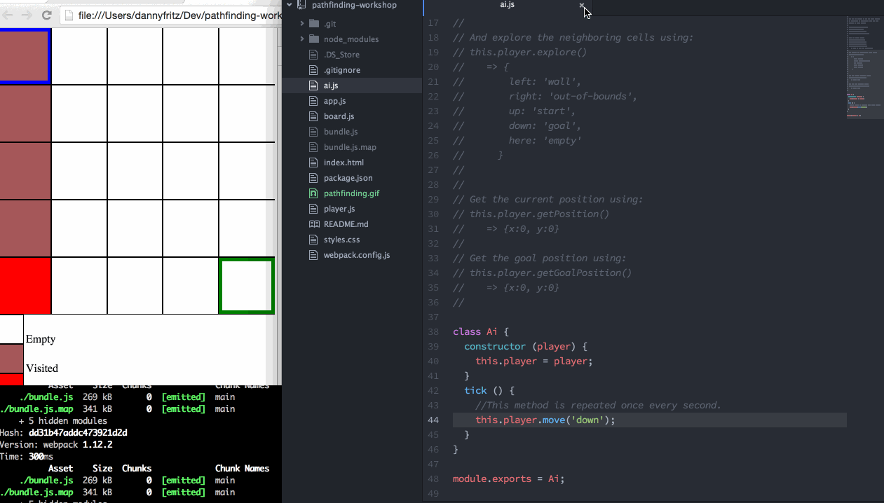 Demonstration of Pathfinding