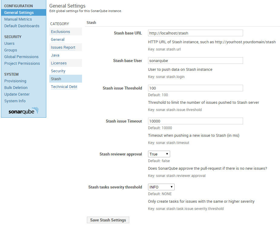 Screenshot SonarQube plugin