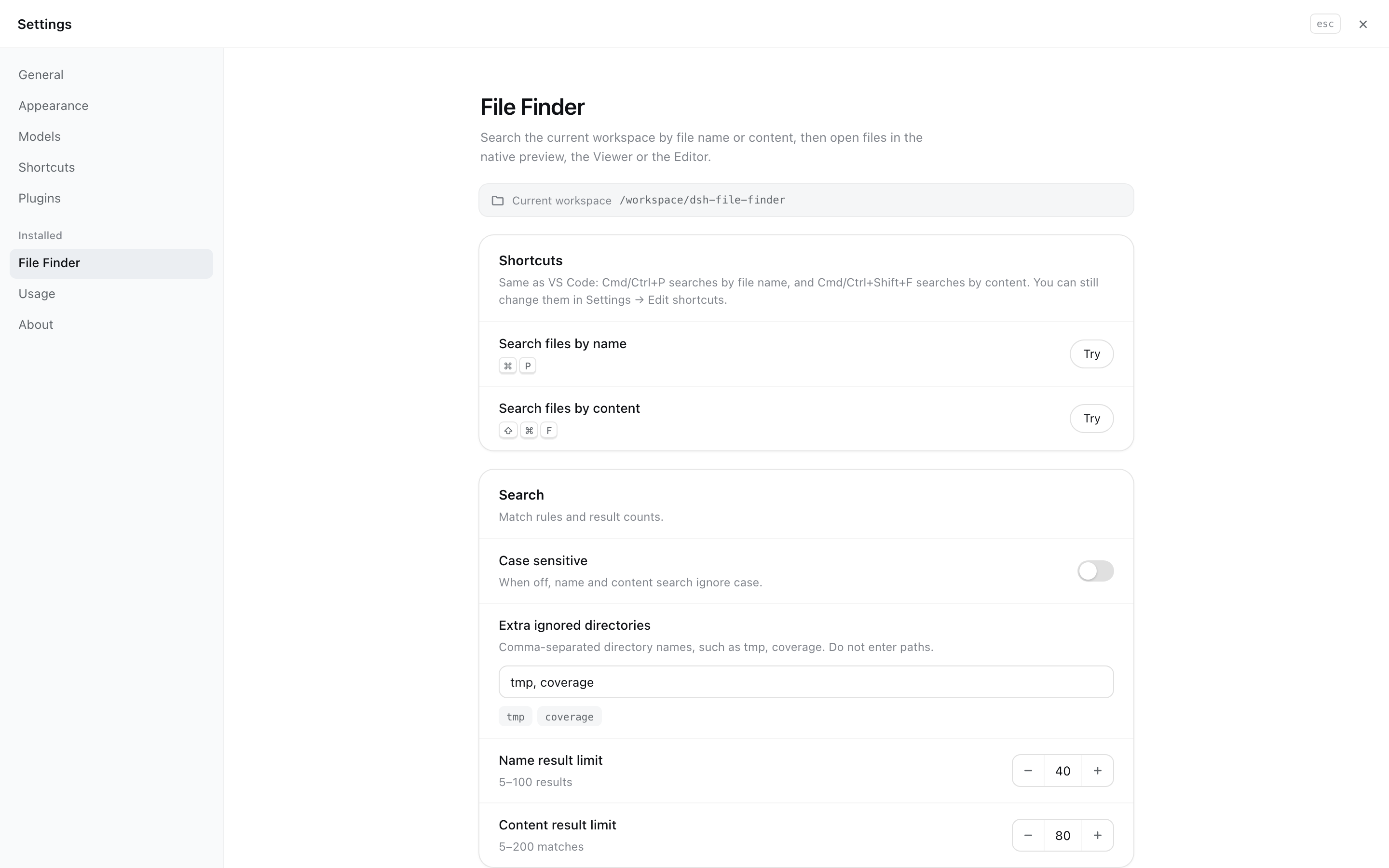 Settings: three-way Open mode