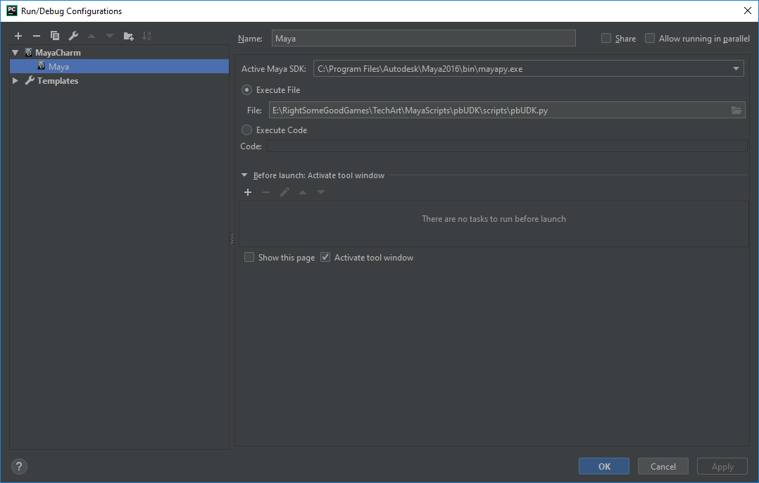 MayaCharm Debugger Panel