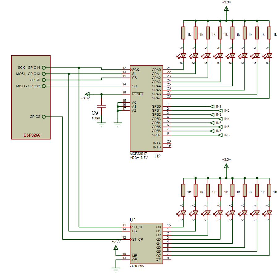 Mcp23017 схема подключения