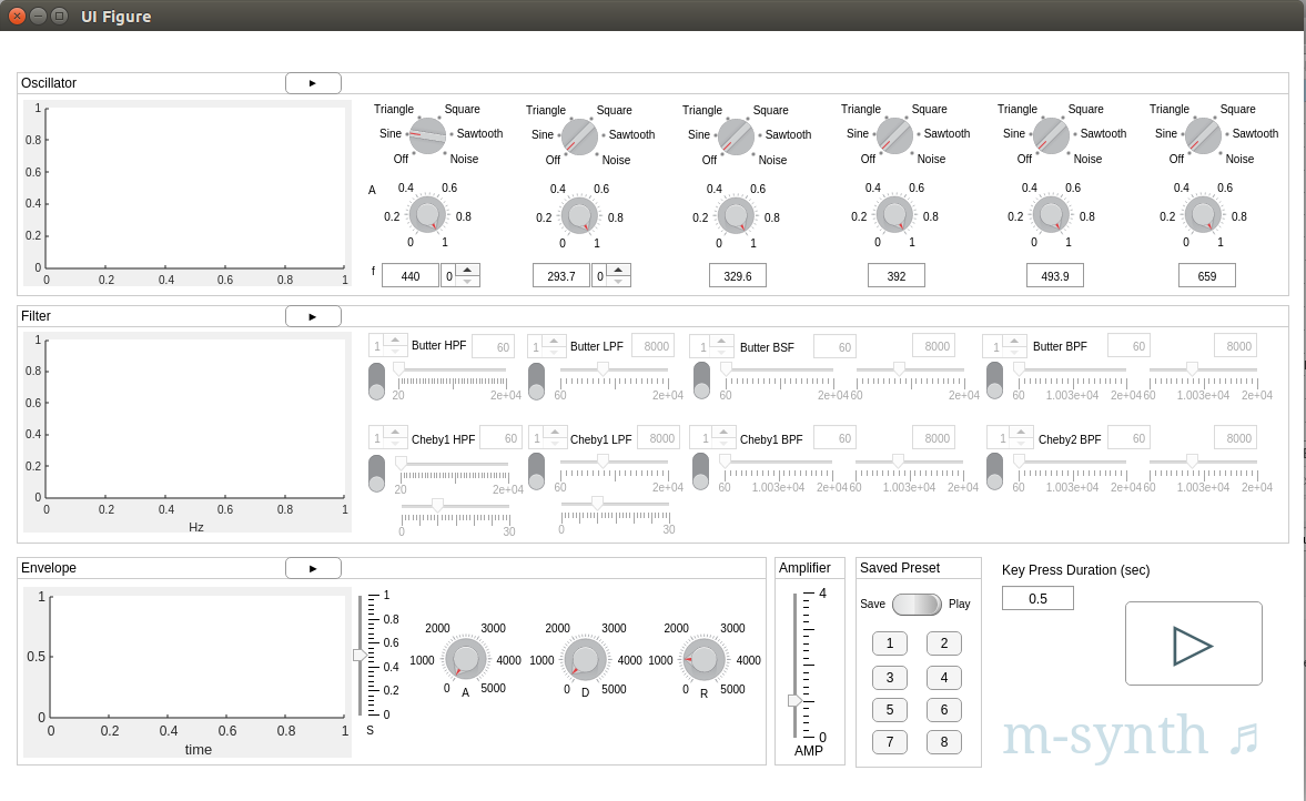 GitHub - ghyun8/msynth: MATLAB synthesizer