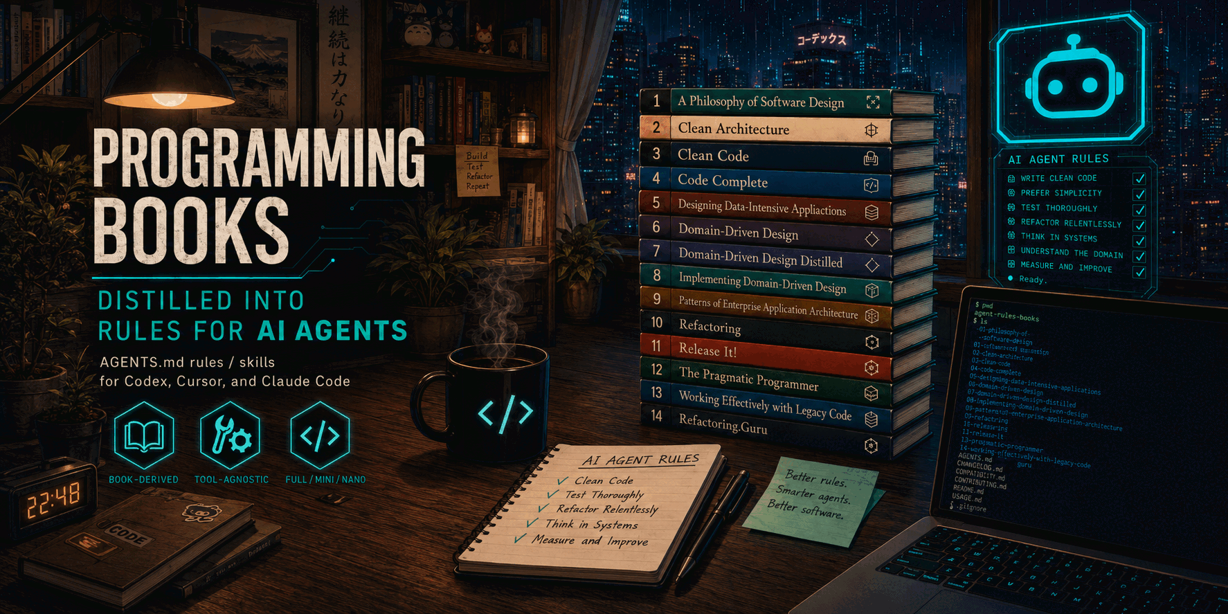 AI agent rules from programming books