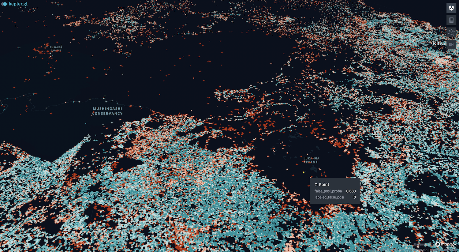 Regional visualization of possible false-positive hamlets